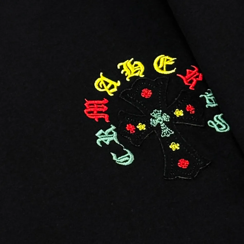 P180 Chrome Hearts 25 high version fabrics made of 300g high-density cotton, no deformation, no shrinkage, complete with three labels, same style for men and women, process: patch embroidery, color: white, black, gray SIZE: S-XL